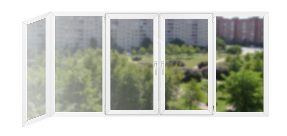 Г-образные балконные рамы ПВХ 360×140 Salamander